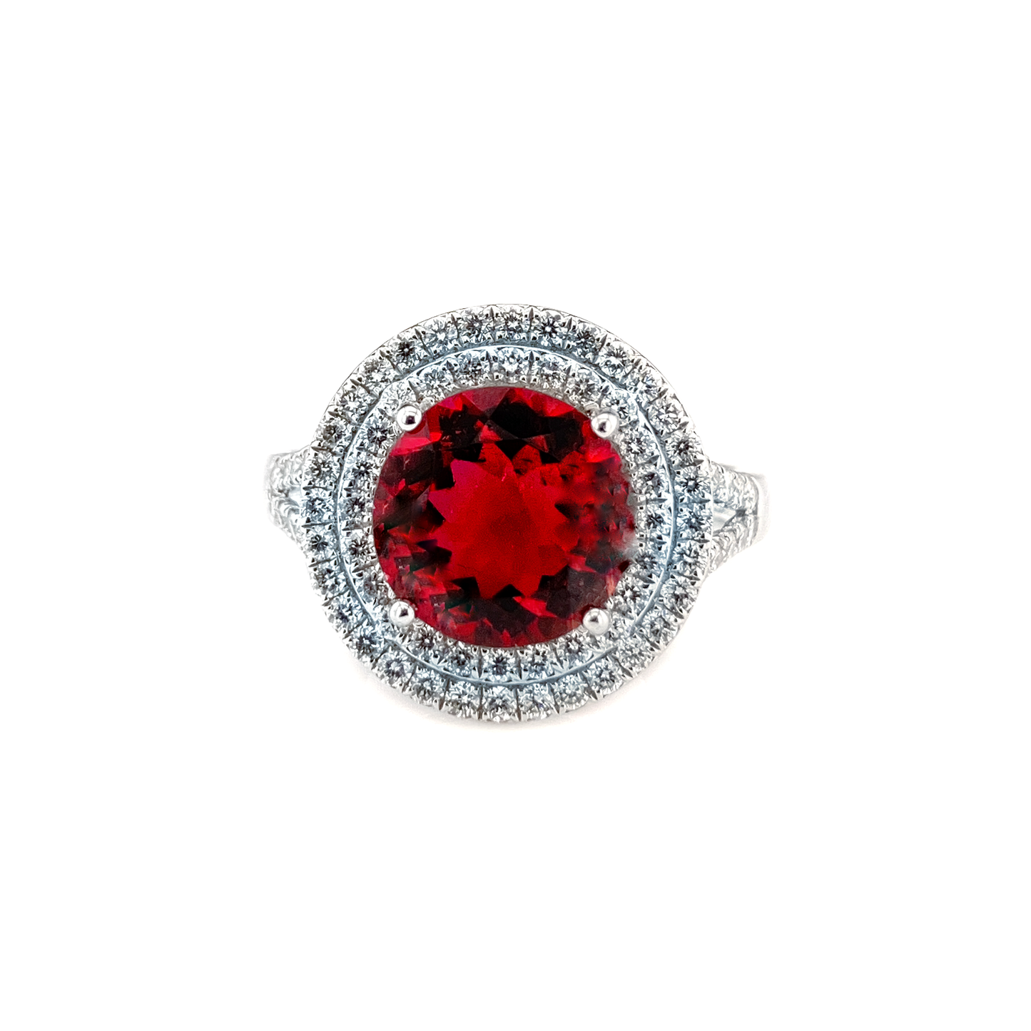 Pink Tourmaline & Diamonds Ring