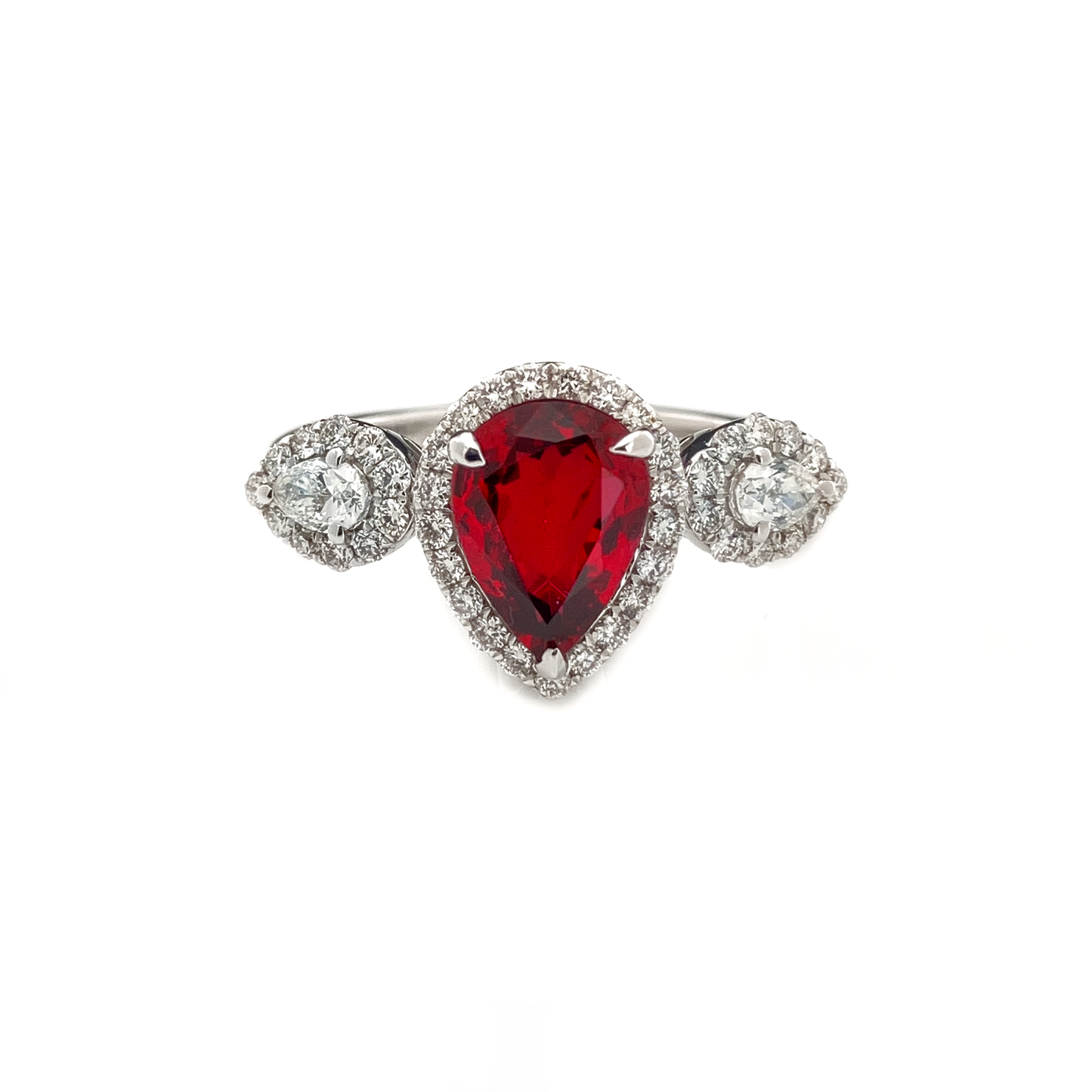Red Spinel & Diamonds Ring
