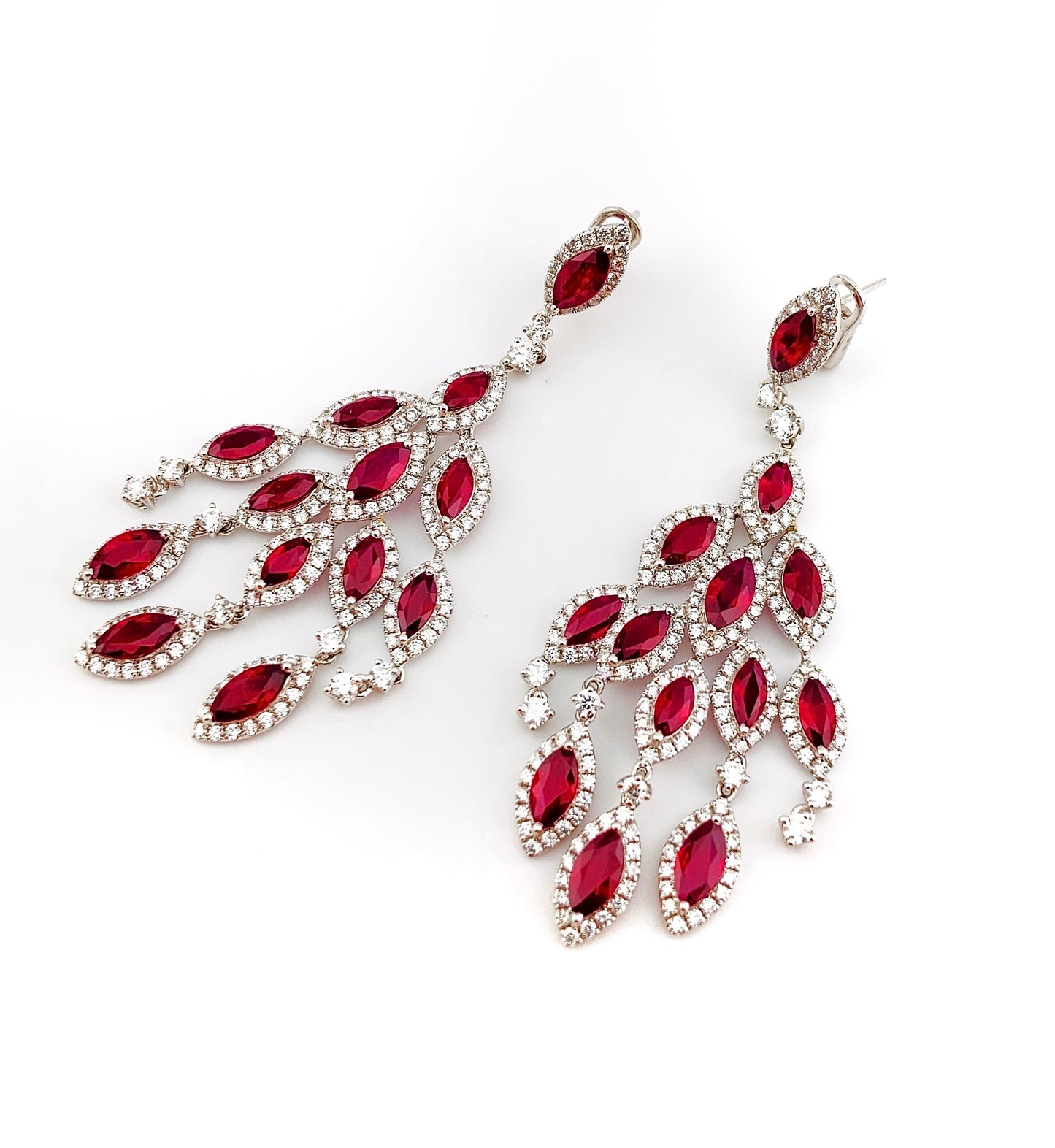 Diamond and Ruby Earrings (GIA) Certified