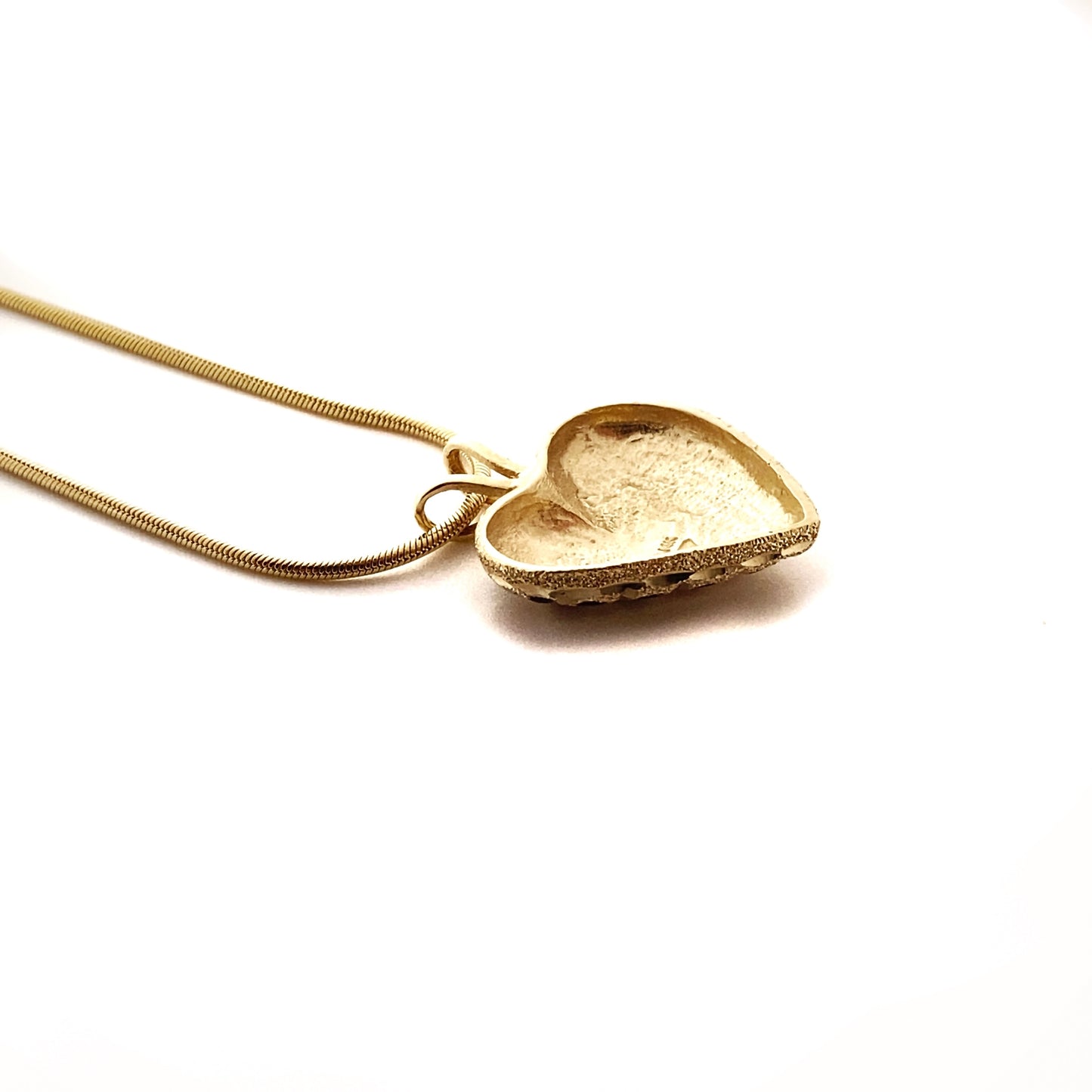 Yellow Gold Enamel Heart Pendent