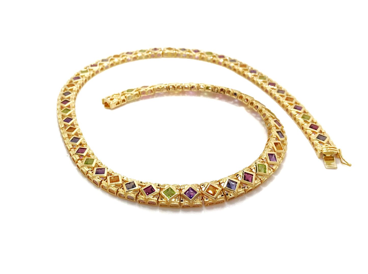 Multi Color Precious Stone Necklace Set