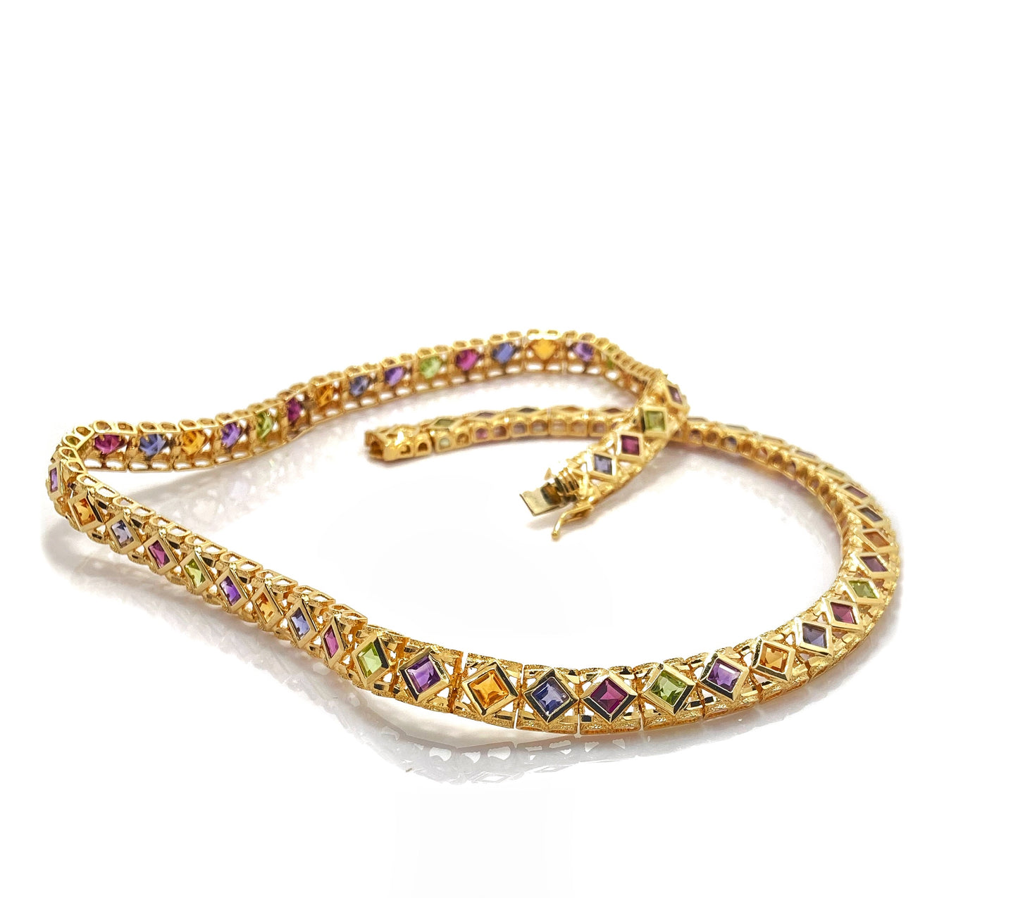 Multi Color Precious Stone Necklace Set