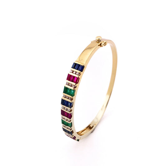 Vintage multi-Gemstones bangle