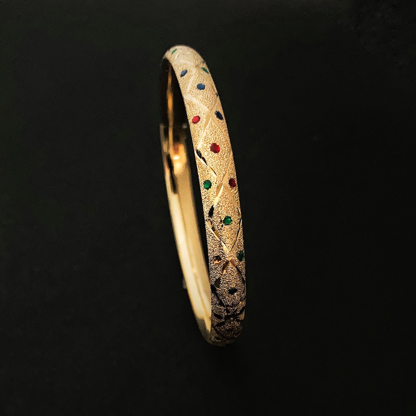 Yellow Gold Enamel Bangel