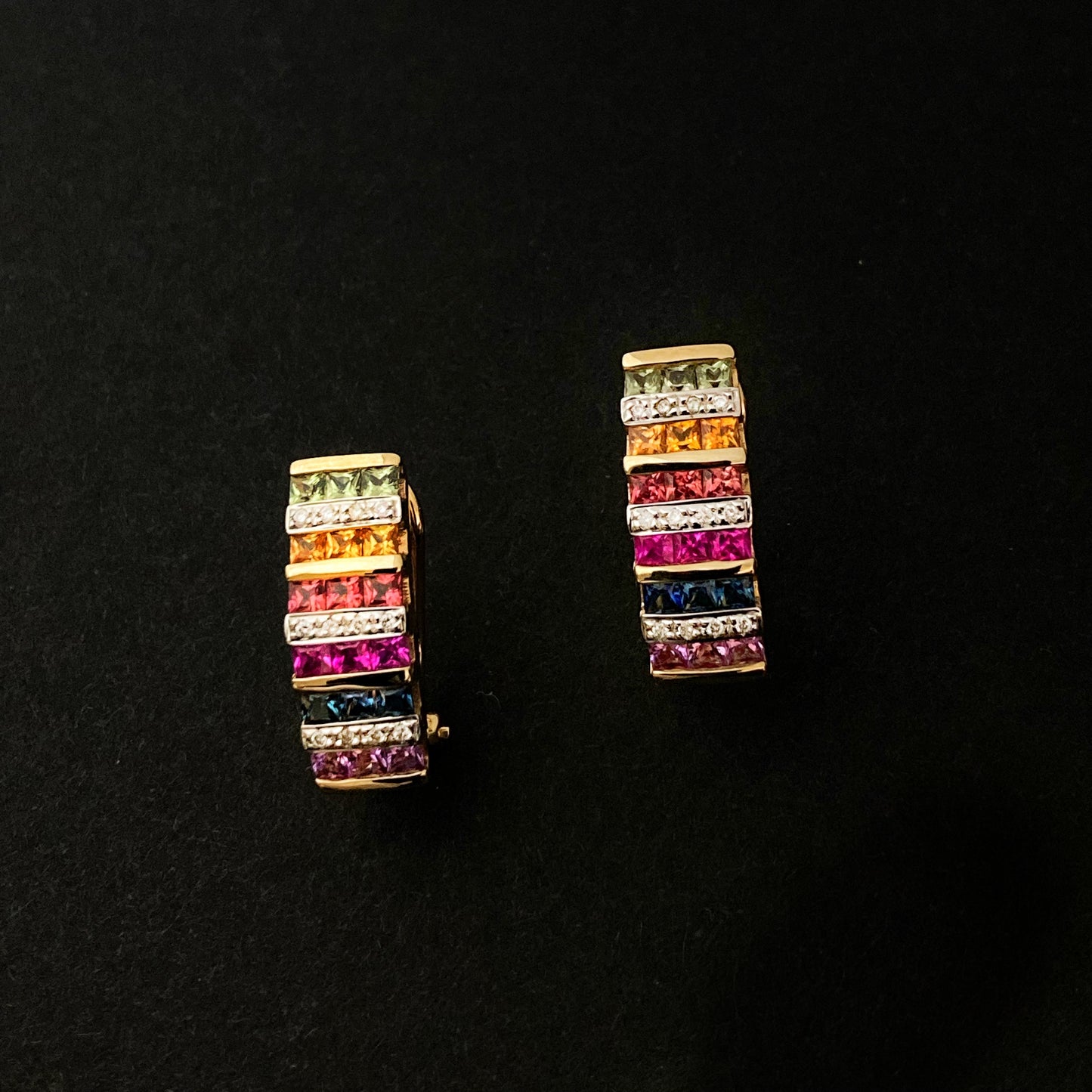 Multi Color Sapphire Earrings