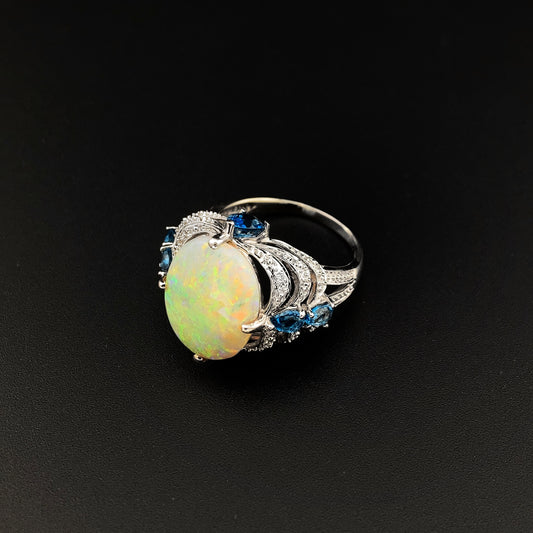 Opal Diamonds Ring