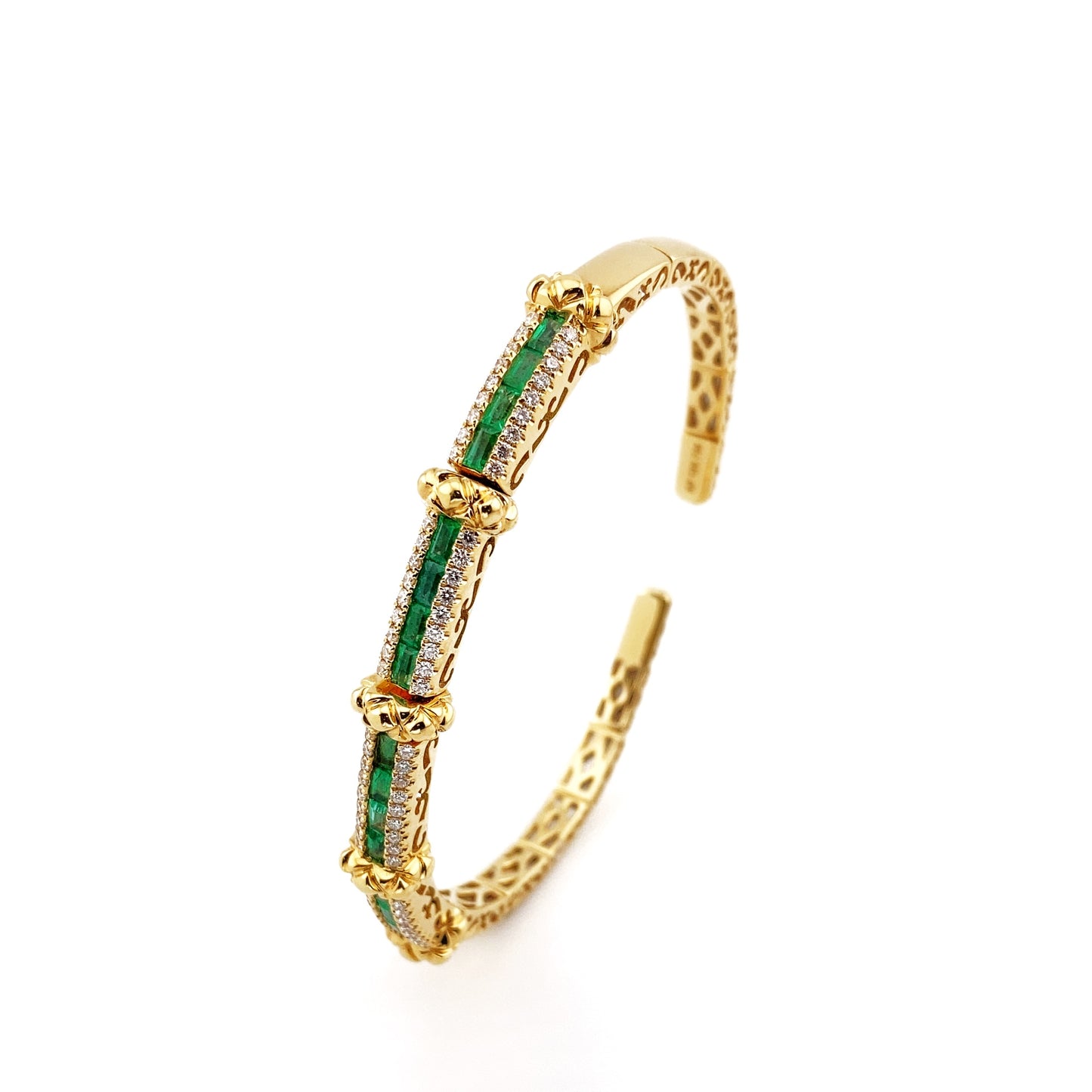 Diamonds and Emeralds Bangle