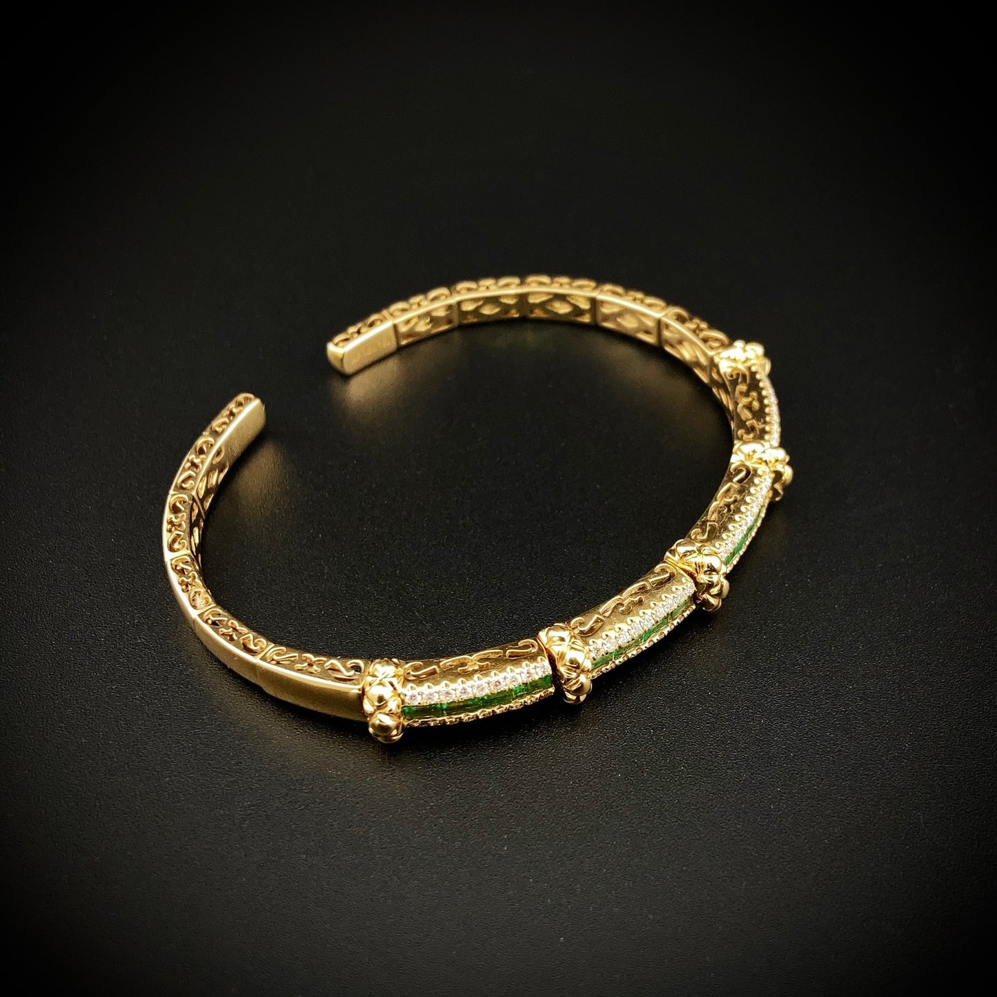 Diamonds and Emeralds Bangle