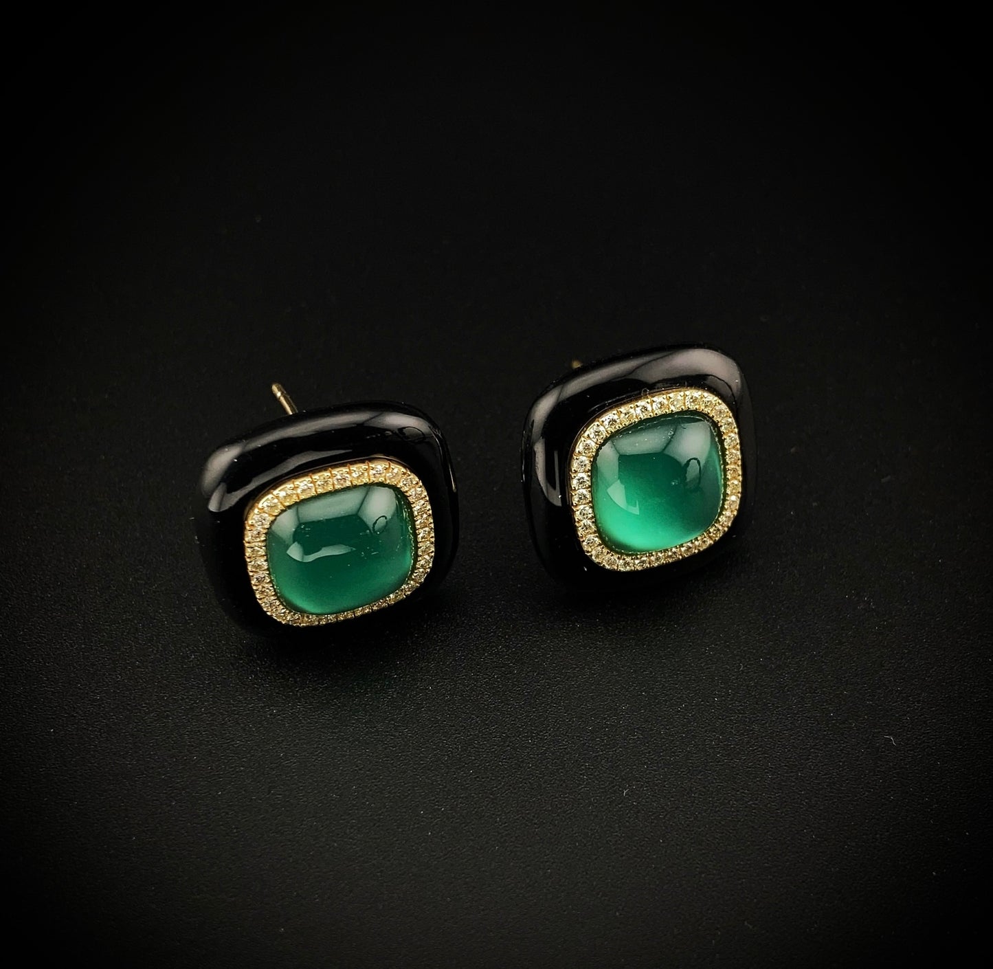 Gold & Enamel Earrings