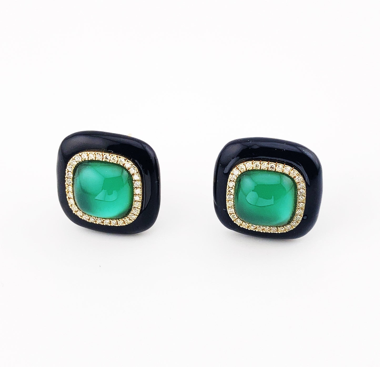 Gold & Enamel Earrings