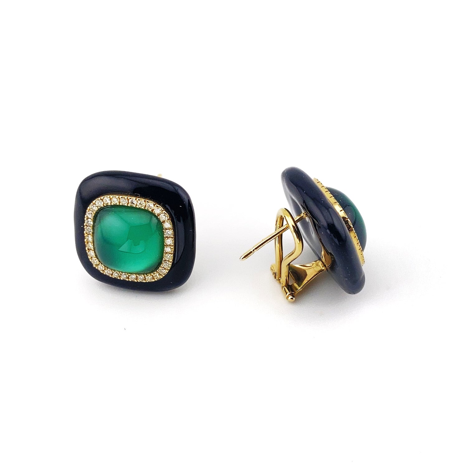 Gold & Enamel Earrings