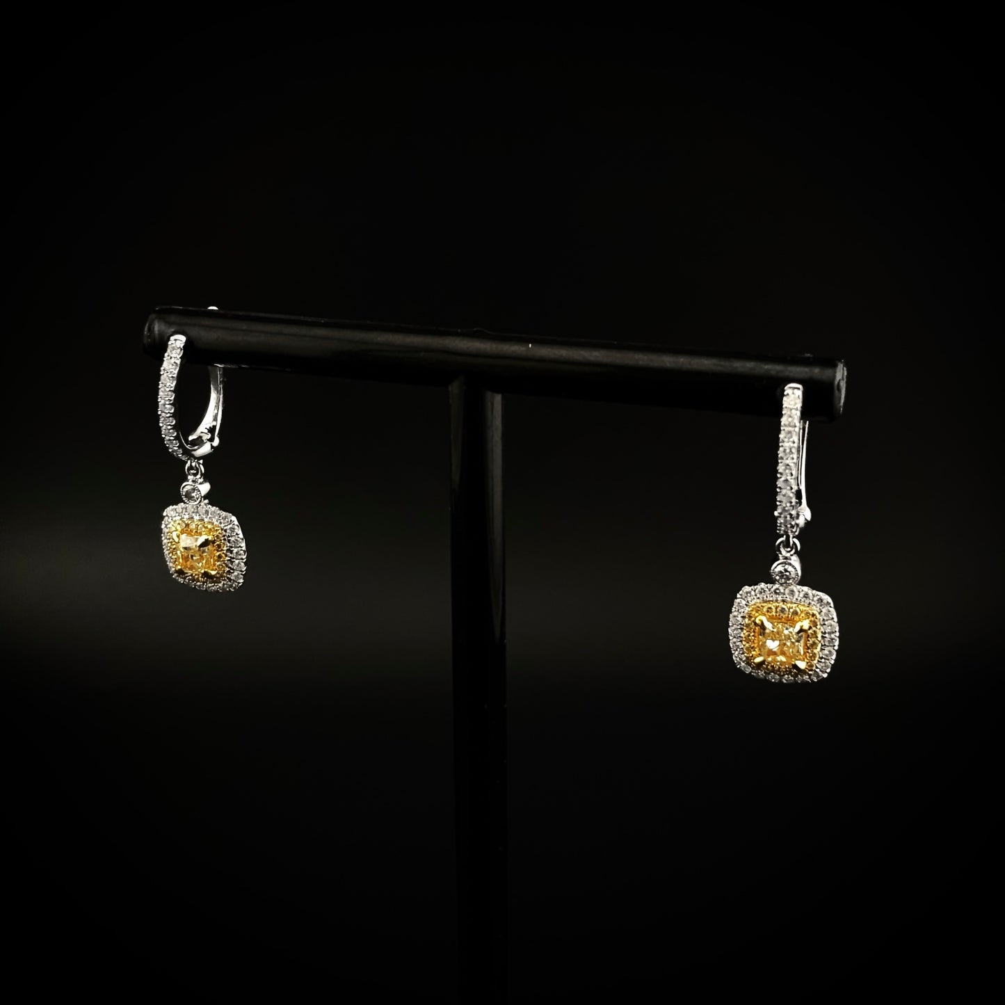 Fancy Yellow Diamond Earrings