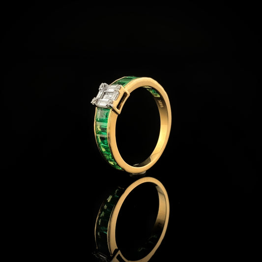 Emeralds & Diamonds Ring