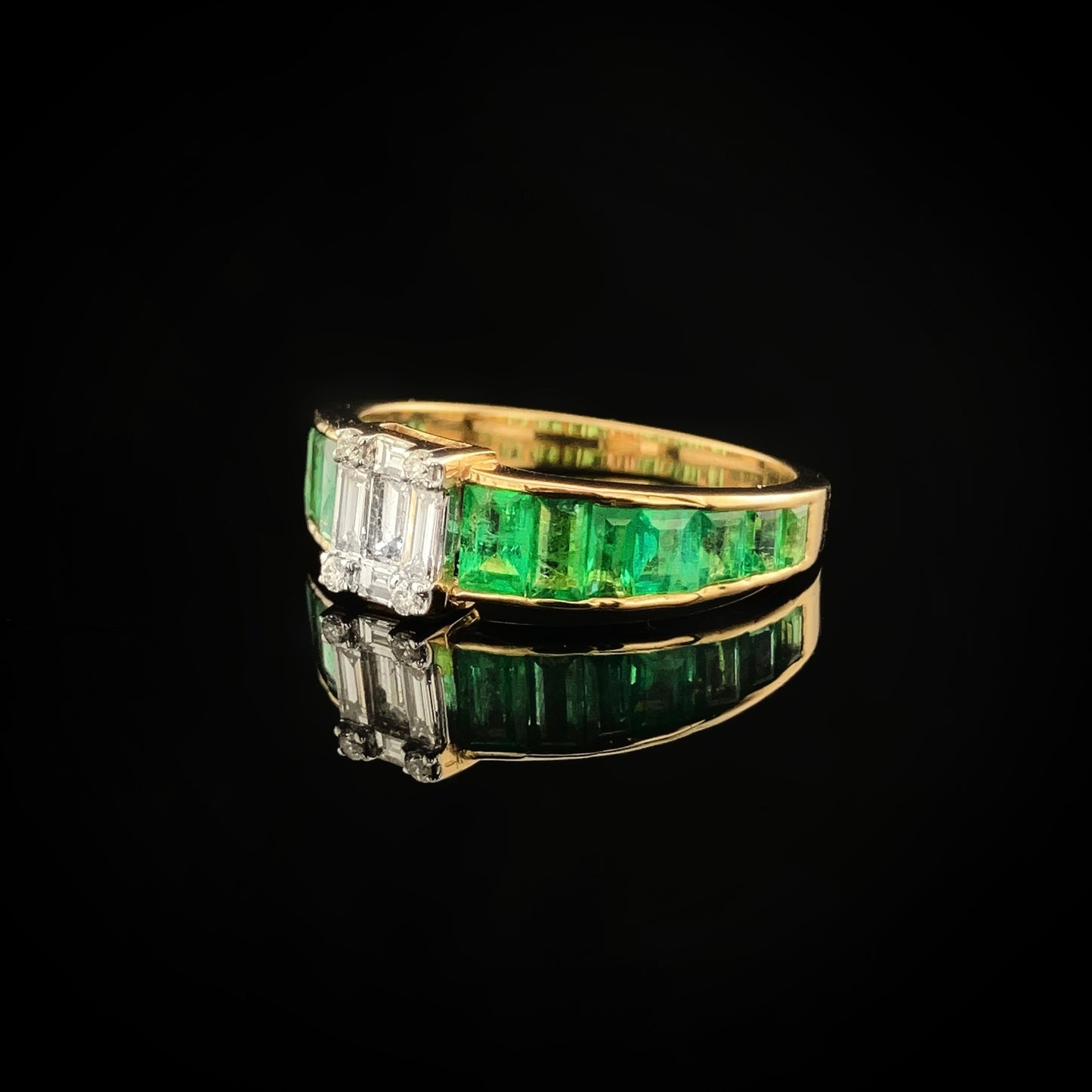 Emeralds & Diamonds Ring