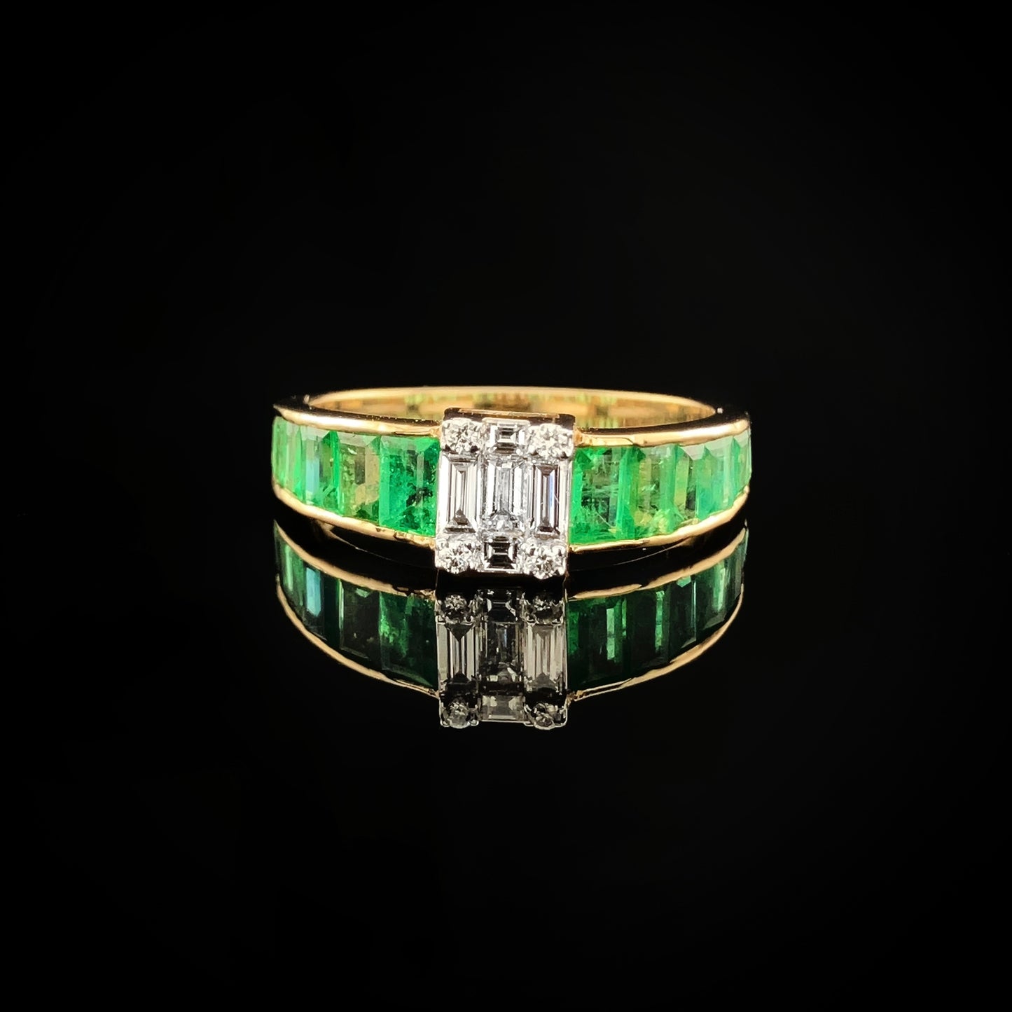 Emeralds & Diamonds Ring