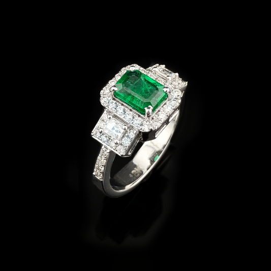 Emeralds & Diamonds Ring
