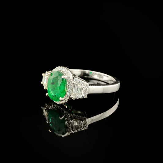 Emeralds & Diamonds Ring