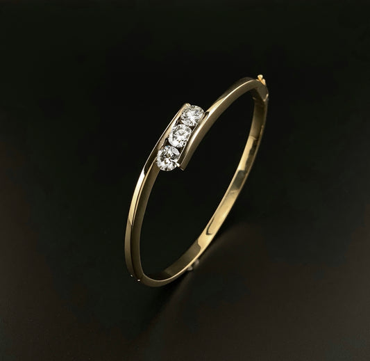 Three Stone Diamond Bangle