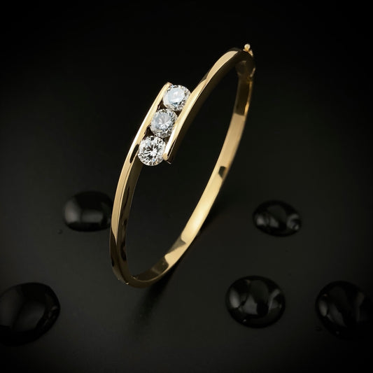 Three Stone Diamond Bangle