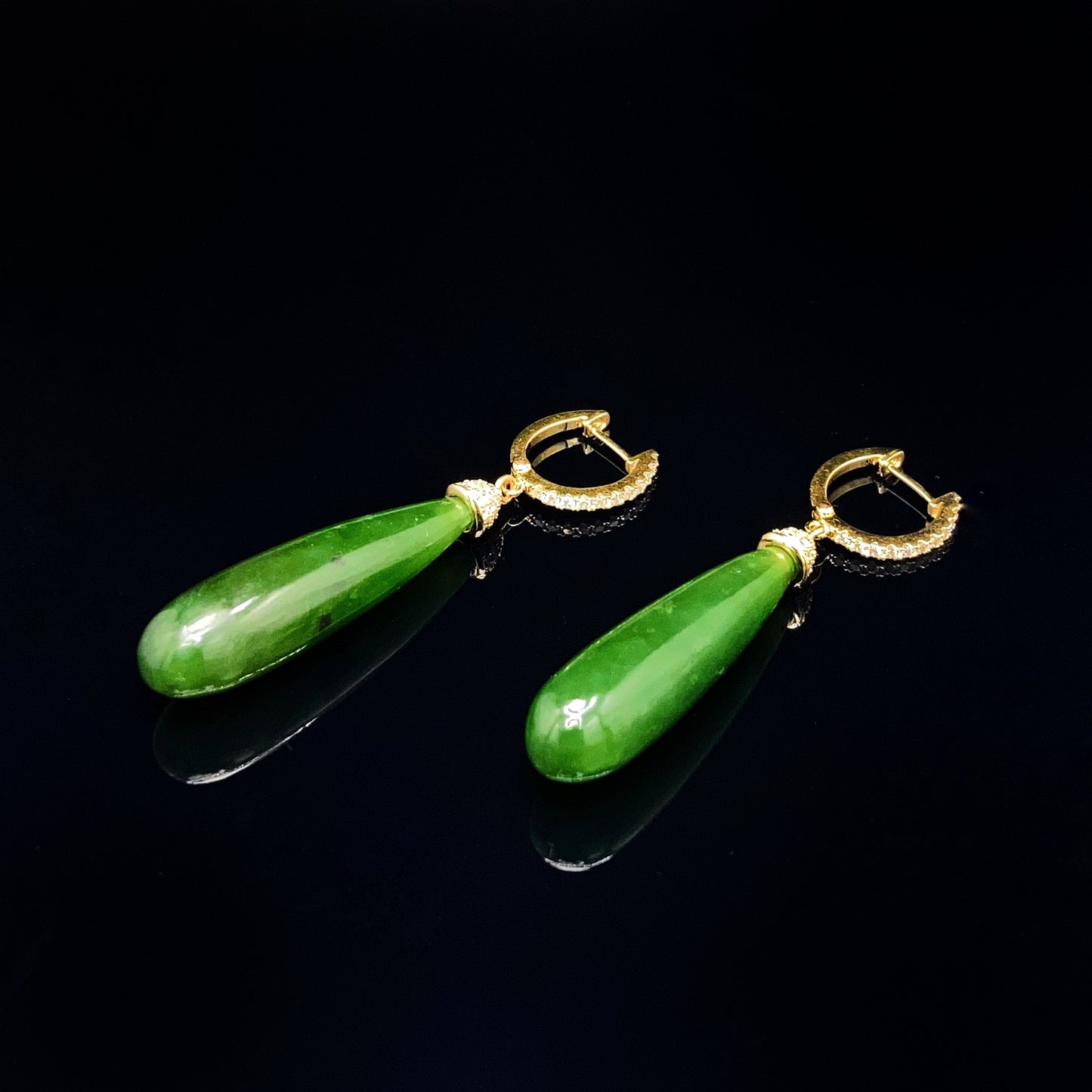 Diamond & Jade Earrings