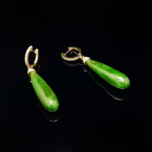 Diamond & Jade Earrings