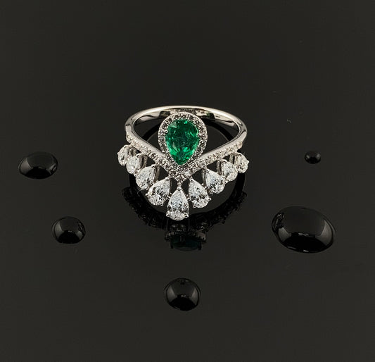 Emeralds & Diamonds Ring