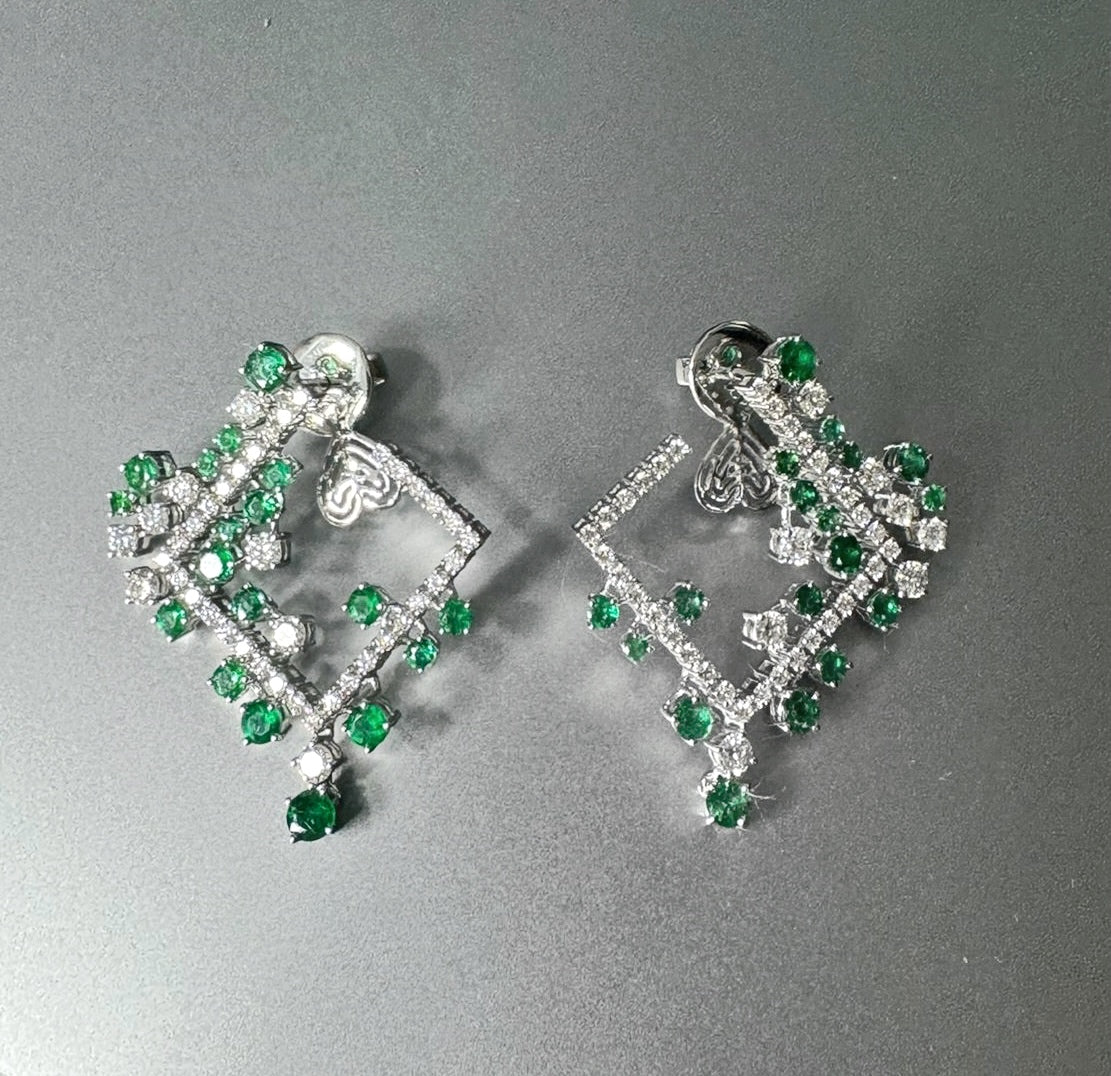 Diamonds & Emeralds Earrings (wholesale price)!