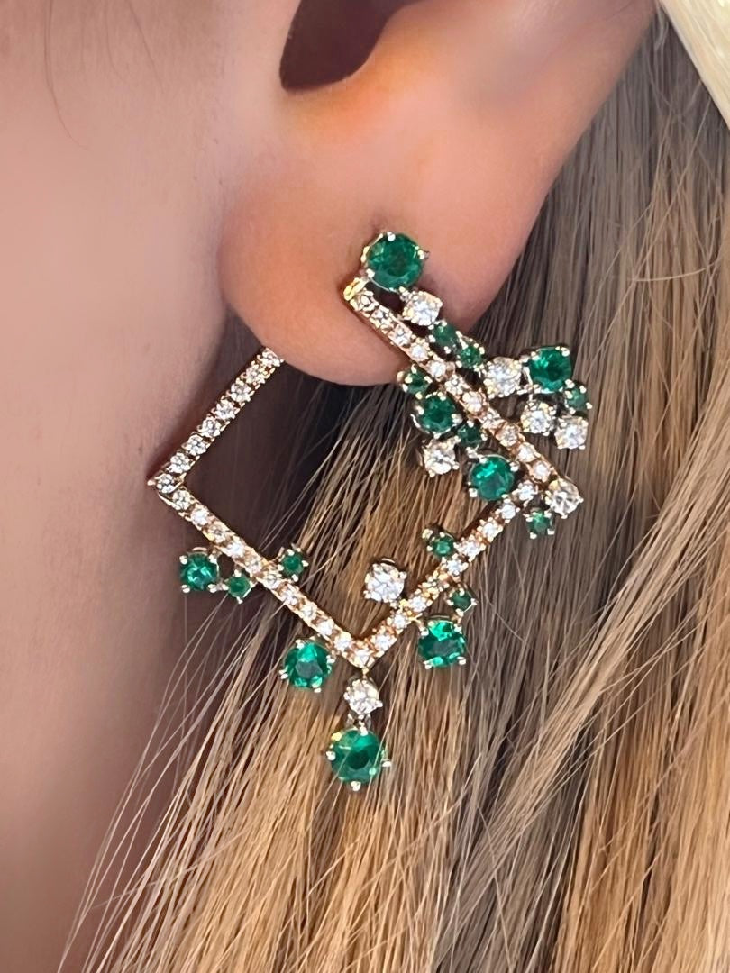 Diamonds & Emeralds Earrings (wholesale price)!