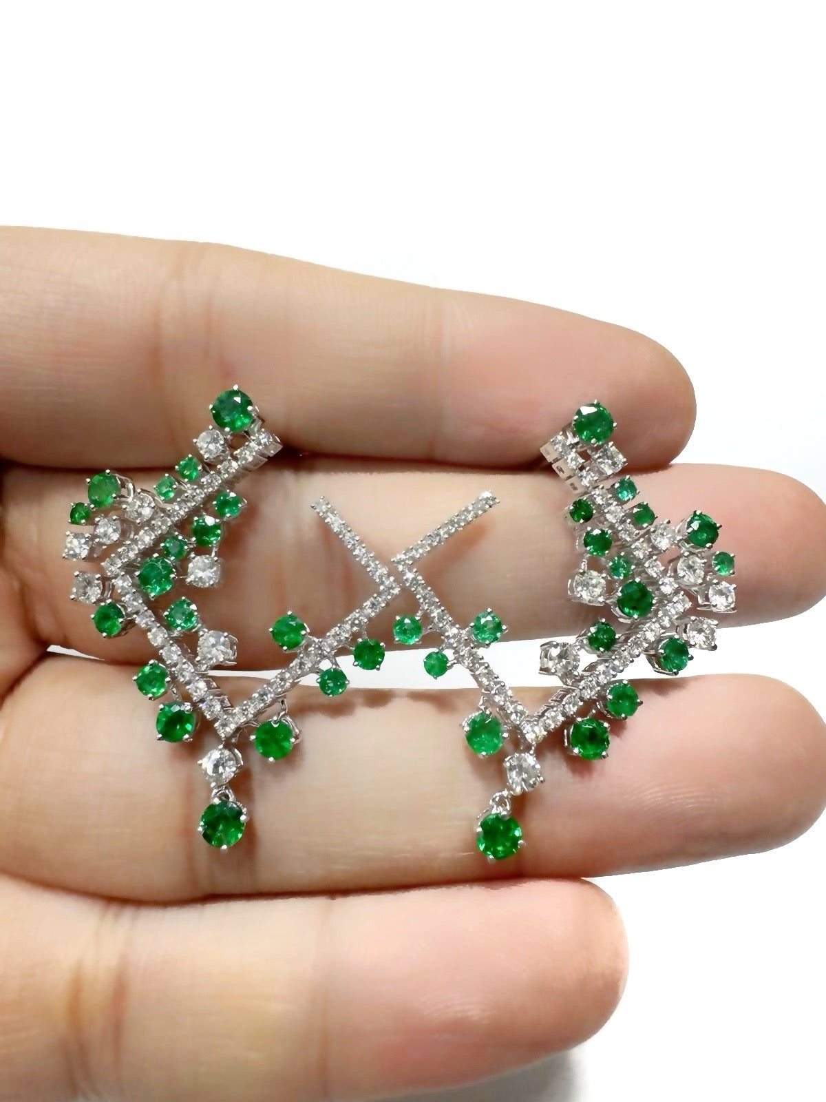 Diamonds & Emeralds Earrings (wholesale price)!