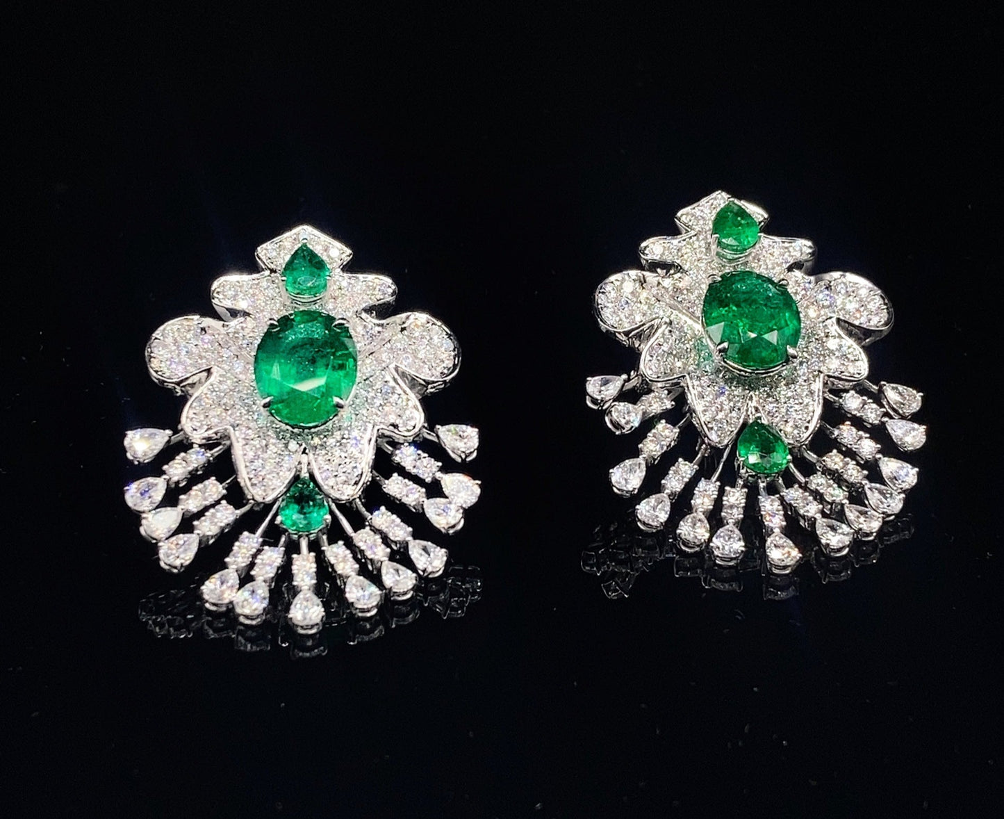 Diamonds & Emeralds Earrings