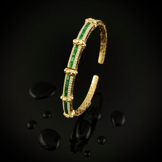 Diamonds and Emeralds Bangle