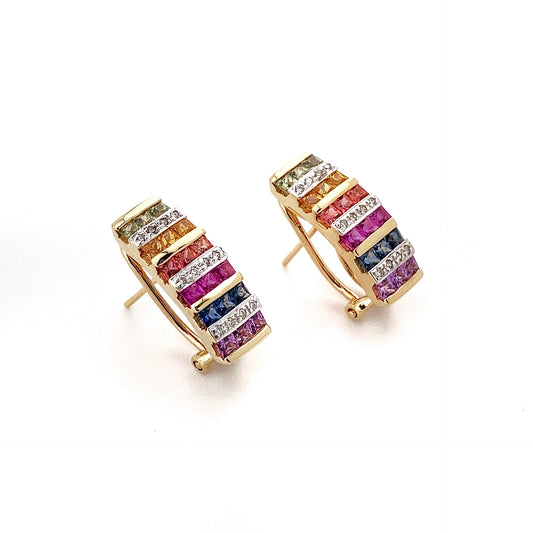 Multi Color Sapphire Earrings