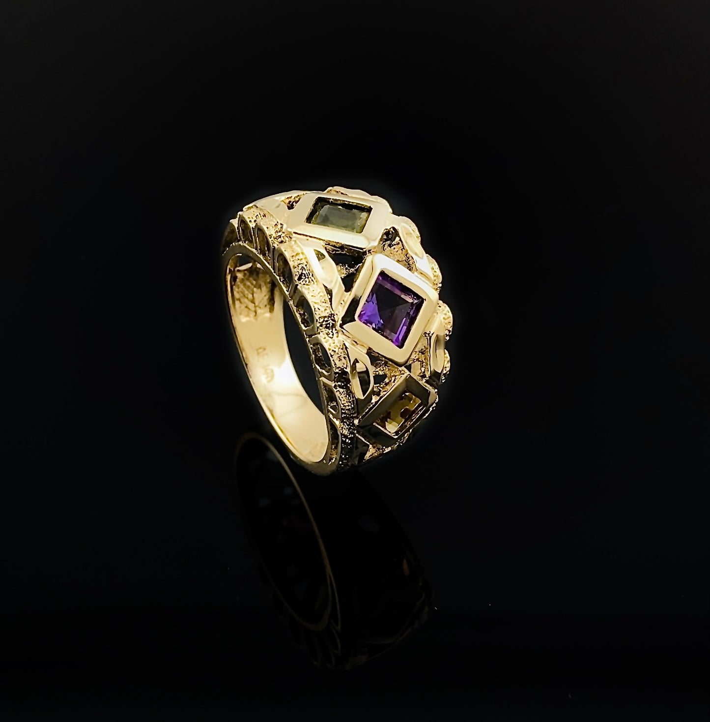 Multi Color Precious Stone Ring