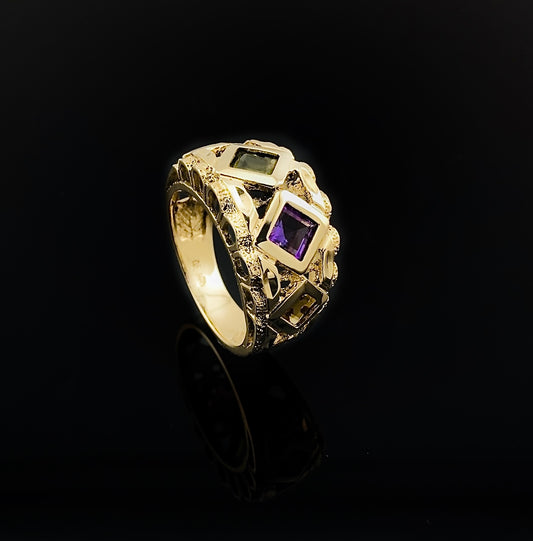 Multi Color Precious Stone Ring