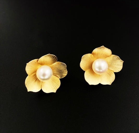 Italian 14k Flower Earrings