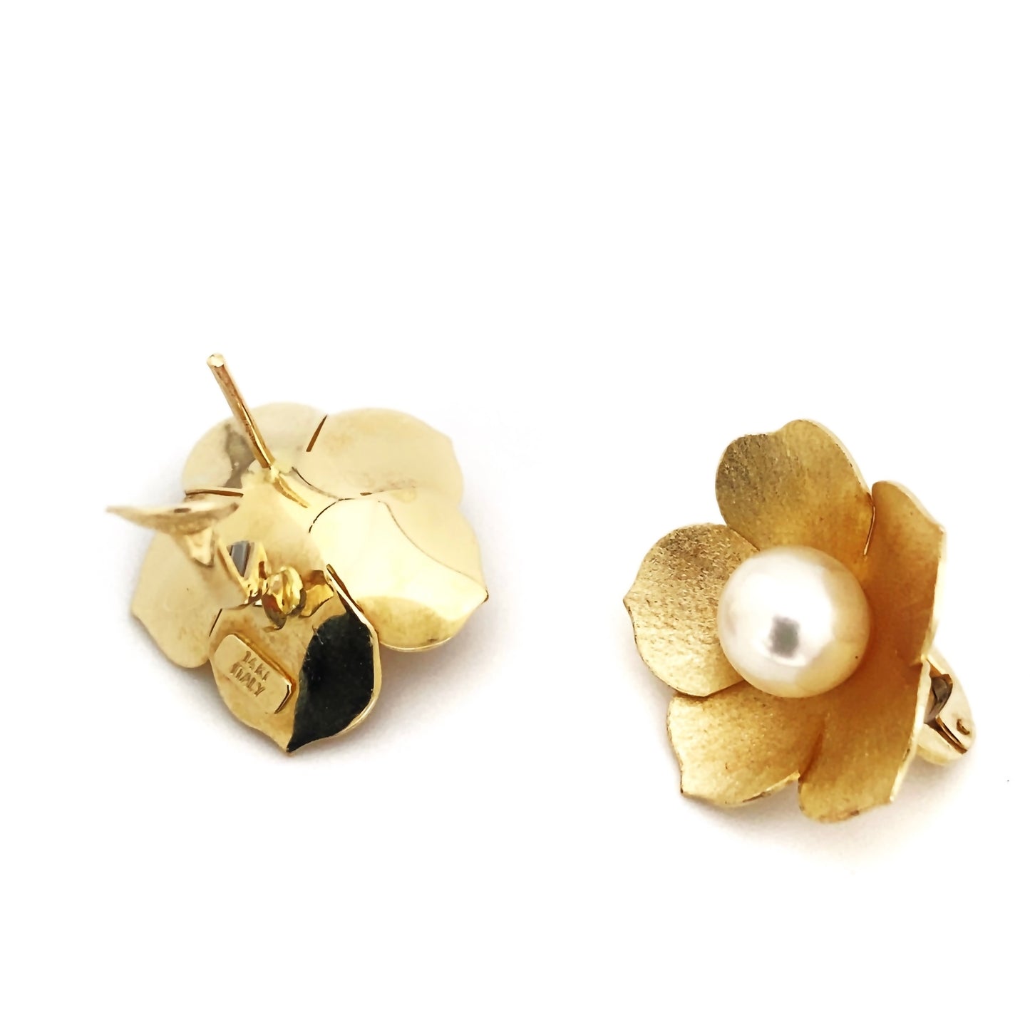 Italian 14k Flower Earrings