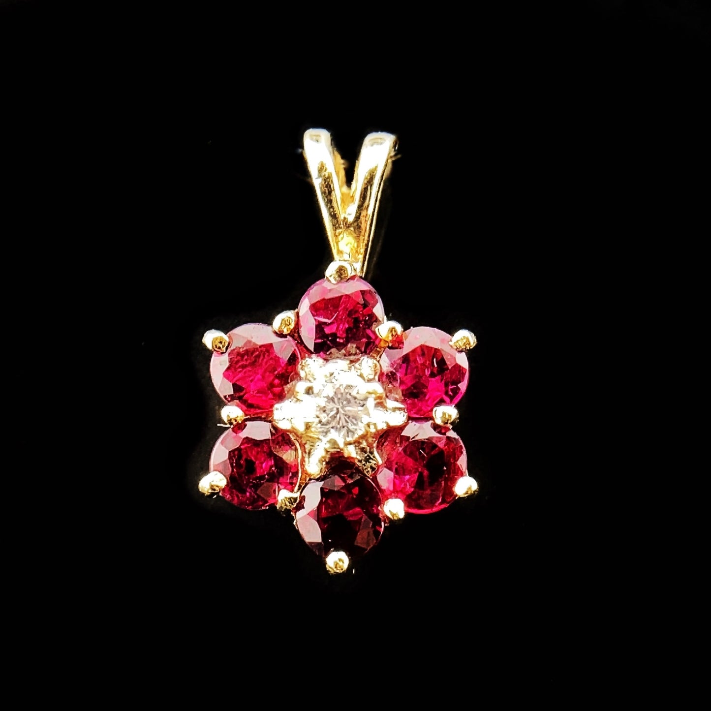 Italian 14k Gold Ruby Pendant