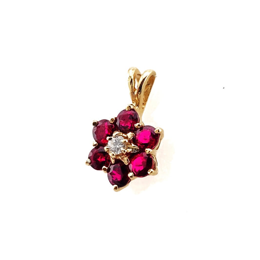 Italian 14k Gold Ruby Pendant