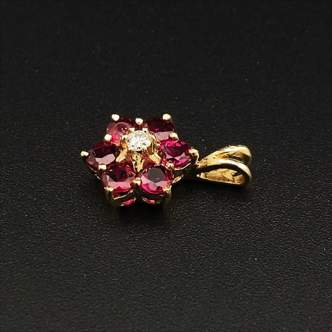 Italian 14k Gold Ruby Pendant