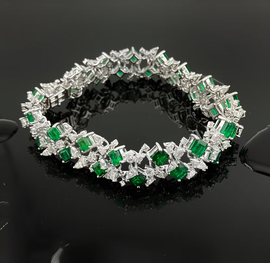 Diamonds & Emeralds Bracelet