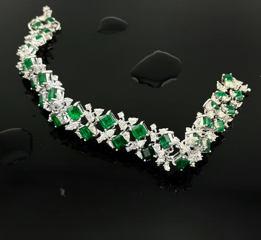 Diamonds & Emeralds Bracelet