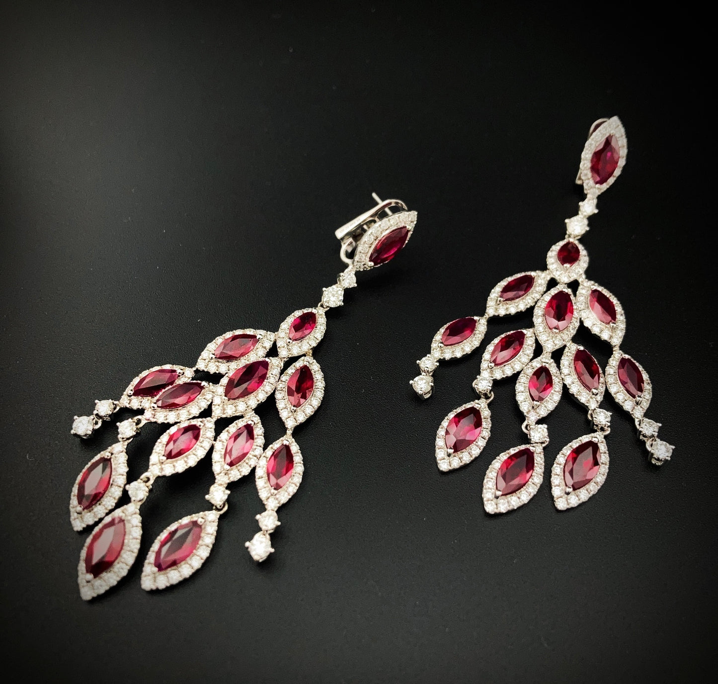 Diamond and Ruby Earrings (GIA) Certified