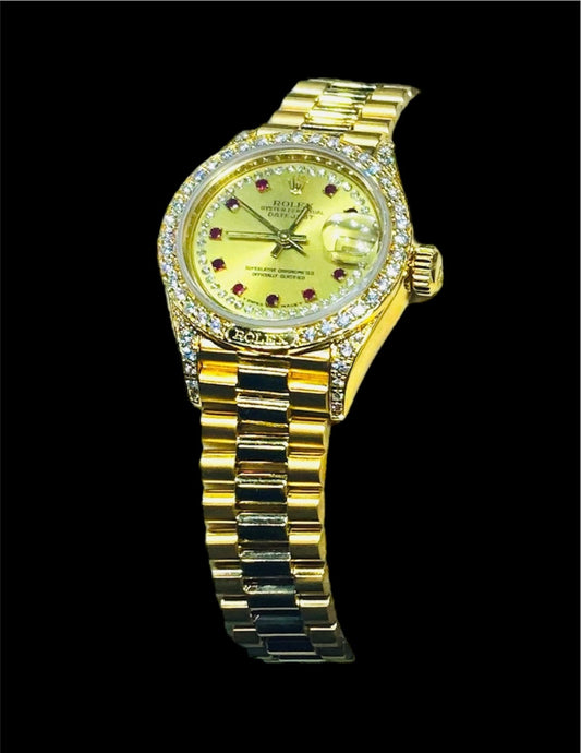 Pre- Owned Ladies Crown Collection Diamond & Ruby Rolex Datejust