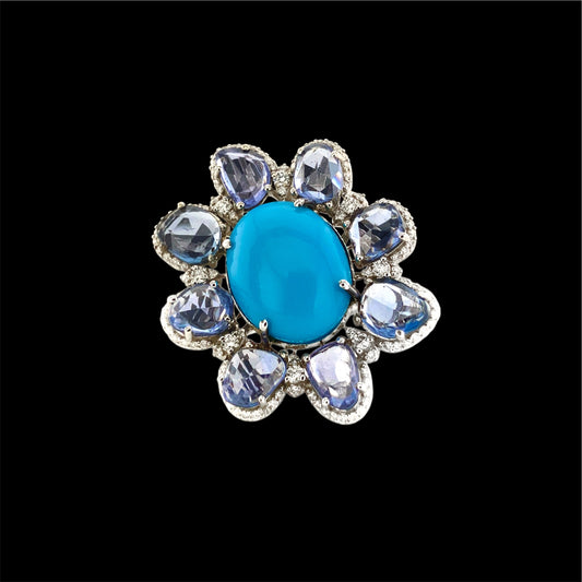 Sapphires & Turquois Ring