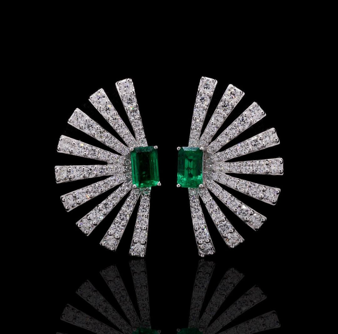 Diamonds & Emerald Earrings